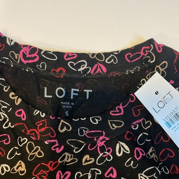 Loft Women’s Valentine’s Day Heart Short Sleeve T-Shirt Top Small - Picture 5 of 5